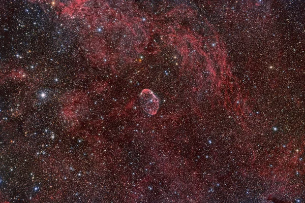 Ngc 6888 Nebulosa Creciente Constelación Cygnus Fotografiada Con Telescopio Una —  Fotos de Stock