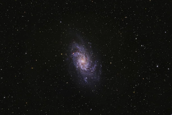 M33 Triangulum Galaxy Con Telescopio Una Cámara Ccd Científica Fotos de stock