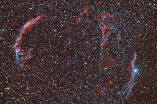 Nebulosa Del Velo Con Telescopio Una Cámara Ccd Científica Fotos de stock libres de derechos