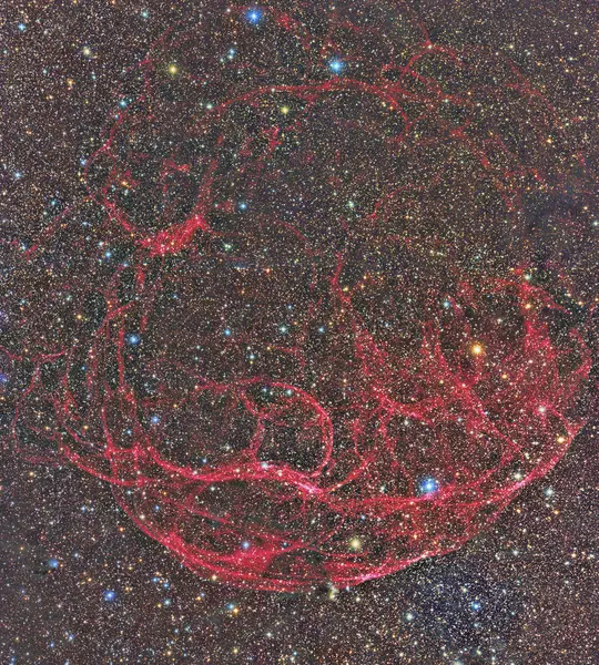 Spaghetti Nebula Avbildas Med Ett Teleskop Och Vetenskaplig Ccd Kamera — Stockfoto