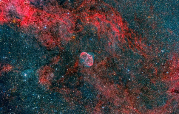 Crescent Nebulosa Ngc 6888 Och Planetarisk Nebulosa G75 — Stockfoto
