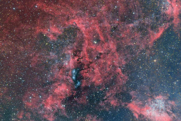 Dumbbell Nebula M27 配备望远镜和科学相机 — 图库照片