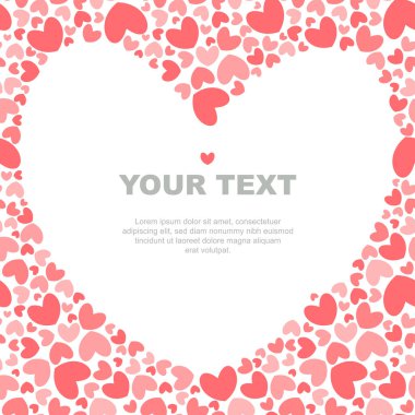 Mercan kalp şekli kartı şablonu için Sevgililer günü kartı. İzole vektör. 