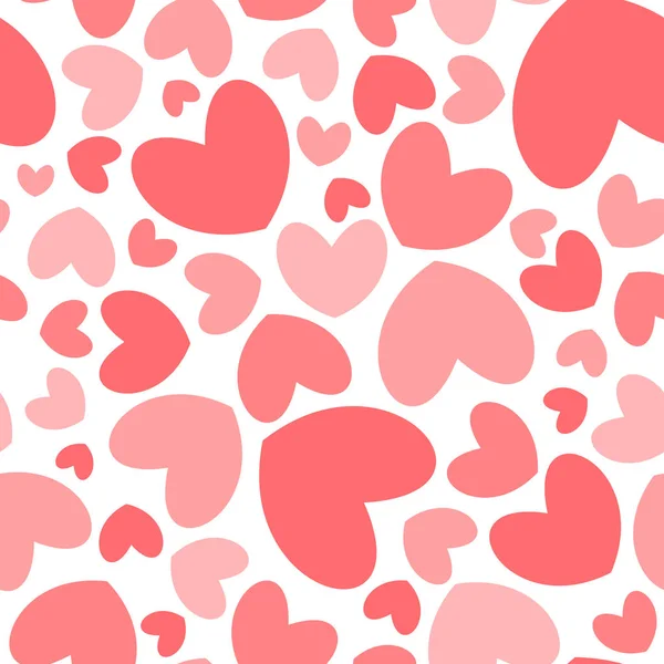 Forme Coeur Rose Motif Sans Couture Sur Fond Blanc Vecteur — Image vectorielle