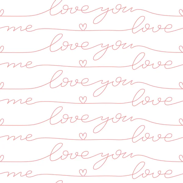 Бесшовный Рисунок Тонким Шрифтом Открытки Дню Святого Валентина Изолированный Вектор — стоковый вектор