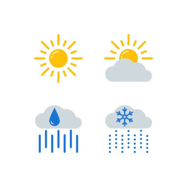 Hava tahmini vector Icons set