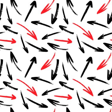 Elle çizilmiş vektör okları seamless modeli