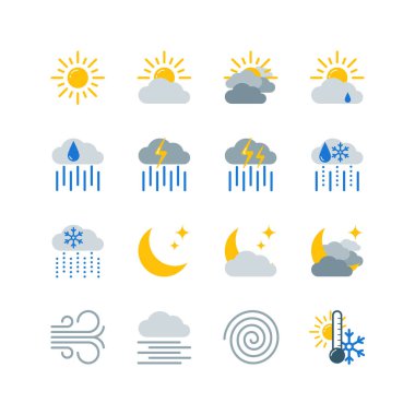 Hava tahmini vector Icons set