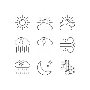 Hava tahmini vector Icons set