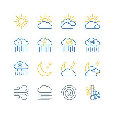 Hava tahmini vector Icons set