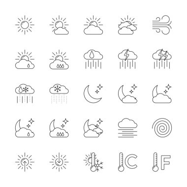 Hava tahmini vector Icons set