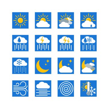Hava tahmini vector Icons set