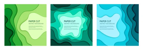 Papier knippen vector abstracte achtergrond set — Stockvector