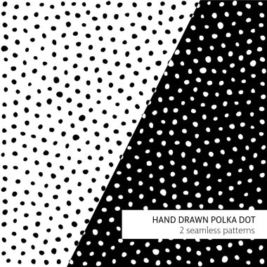El çizilmiş polka nokta desenleri