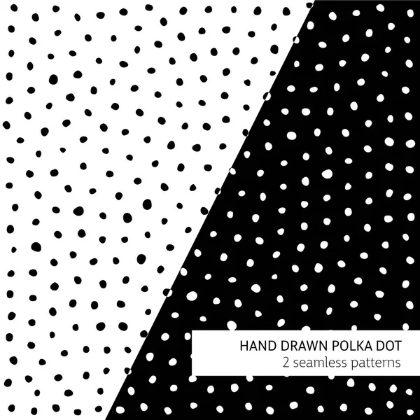 Hand getekende polka dot patronen — Stockvector