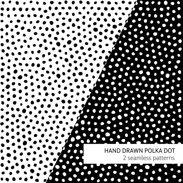 Hand drawn polka dot patterns — Stock Vector
