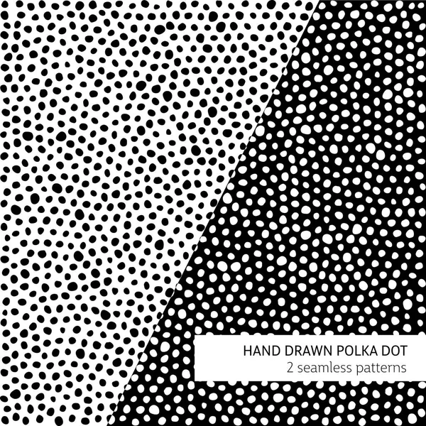 Hand getekende polka dot patronen — Stockvector