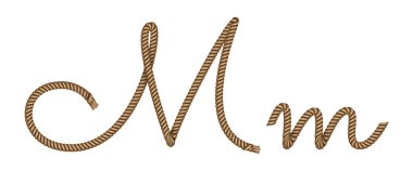 Halat el çizilmiş m harfi