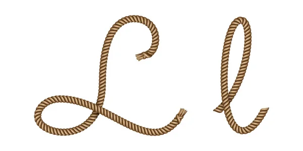 Corde dessinée à la main lettre L — Image vectorielle