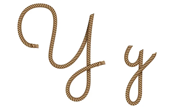 Cuerda dibujada a mano letra Y — Archivo Imágenes Vectoriales