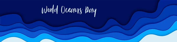 Art papier Journée mondiale des océans — Image vectorielle