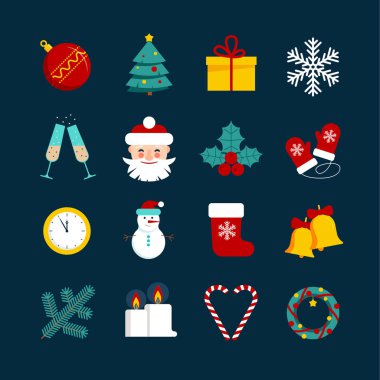 Noel ve yeni yıl Icon set