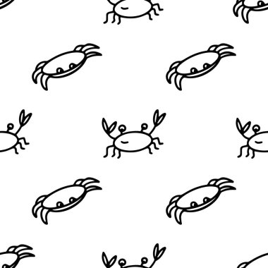 Deniz doodle el çekilmiş seamless modeli