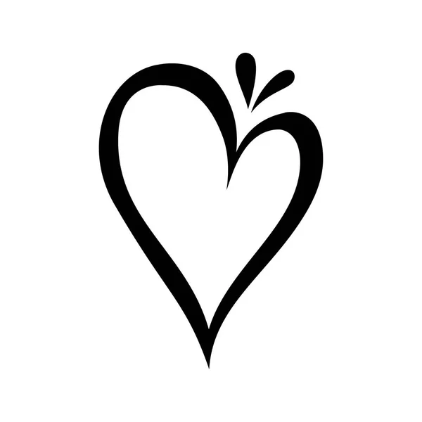 Büyük siyah el çizilmiş kalp — Stok Vektör