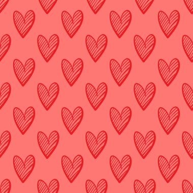 Kalpler el çizilmiş sorunsuz desen