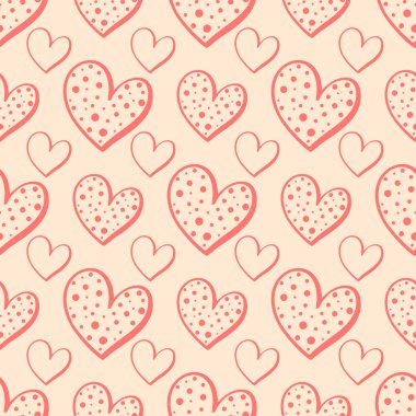 Kalpler el çizilmiş sorunsuz desen