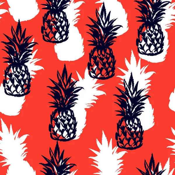 Seamless Pattern Pineapples Vector Illustration — Stock Vector