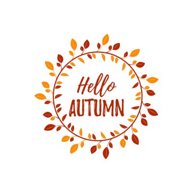 Renkli sonbahar çelenk. Vektör çizim. Tasarım öğeleri için davetiye, tebrik kartları, tırnak, Bloglar, posterler, afişler