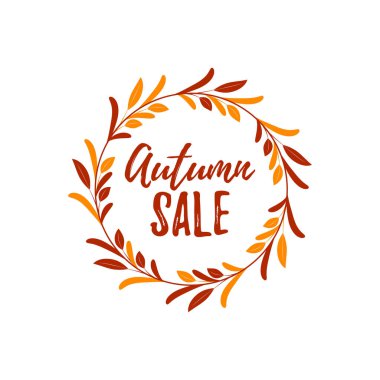 Renkli sonbahar çelenk. Vektör çizim. Tasarım öğeleri için davetiye, tebrik kartları, tırnak, Bloglar, posterler, afişler