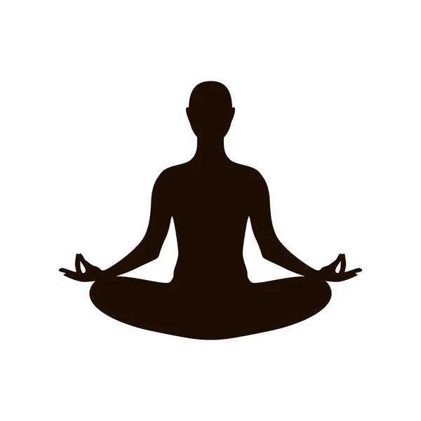 Lotus asana üzerine beyaz izole oturan bir kız vektör çizim.