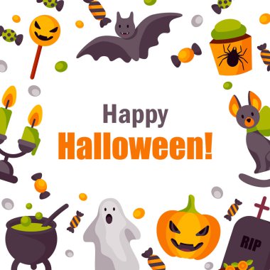 Cadılar Bayramı tasarım şablonu. Vektör çizim.