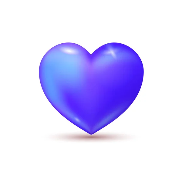 Vector Illustration Realistic Blue Heart — Stock Vector
