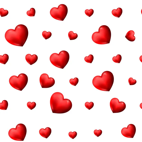 Nahtloses Vektormuster Für Den Valentinstag Mit Roten Herzen Kann Für — Stockvektor