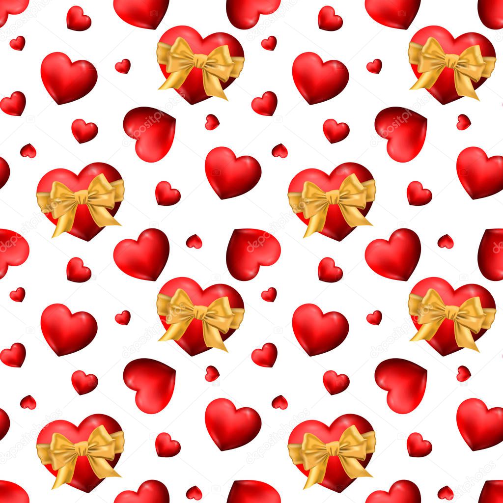 Seamless pattern with hearts. Vector illustration