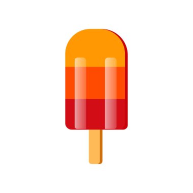 Renkli dondurma simgesi üzerinde beyaz izole. Seyahat etmek simge. Tatlı simgesi. Gıda simgesi. Vektör çizim.