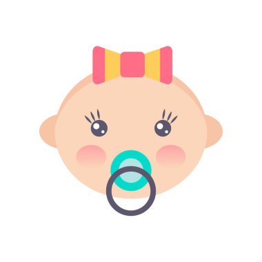 Düz stil bebek simgesini. Vektör çizim üzerinde beyaz izole