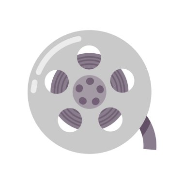 Film simgesi. Düz stil üzerinde beyaz izole sinema simgesini. Vektör çizim.