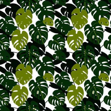 Ev bitkileri pürüzsüz desen. Vektör çizimi. Tropik, pürüzsüz desen
