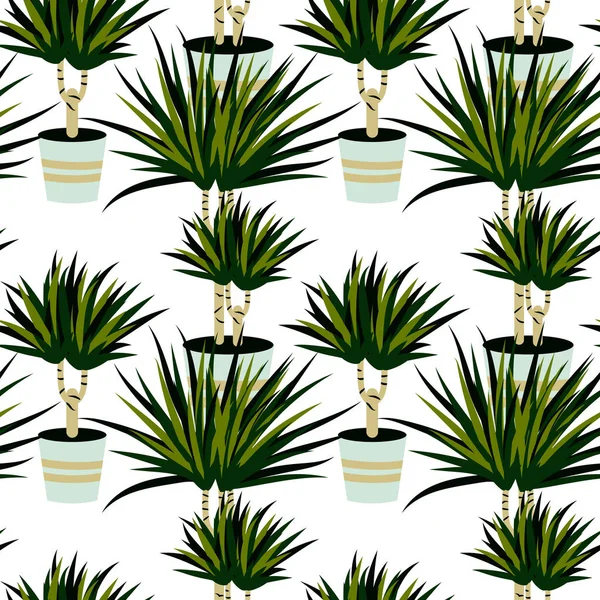 Home Plants Seamless Pattern Vector Illustration Tropical Seamless Pattern — Stock Vector
