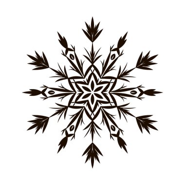 Vektör çizim üzerinde beyaz izole bir kar tanesi.