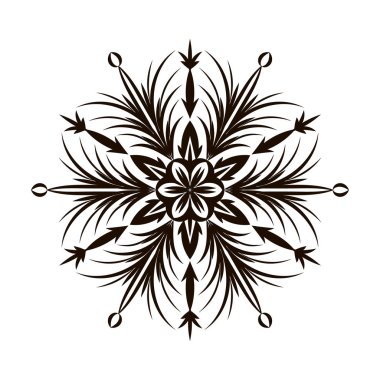 Vektör çizim üzerinde beyaz izole bir kar tanesi.