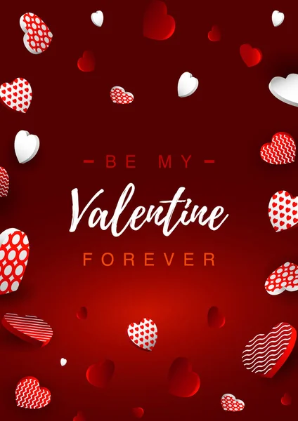 Valentines Day Vertical Greeting Card Valentines Day Design Banners Flyers — 스톡 벡터