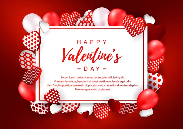 Горизонтальная поздравительная открытка на День Святого Валентина. День святого Валентина — стоковый вектор
