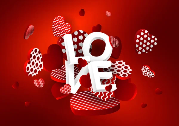 Valentinstag Horizontale Grußkarte Mit Liebestext Valentinstag Design Für Banner Flyer — Stockvektor