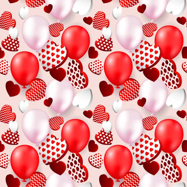 Saint Valentin Coeur Motif Sans Couture Fond Écran Saint Valentin — Image vectorielle