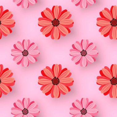 Pembe bir arka plan üzerinde çiçek seamless modeli. Festival dekor, ambalaj kağıdı, baskı, tekstil, kumaş, duvar kağıdı için arka plan.
